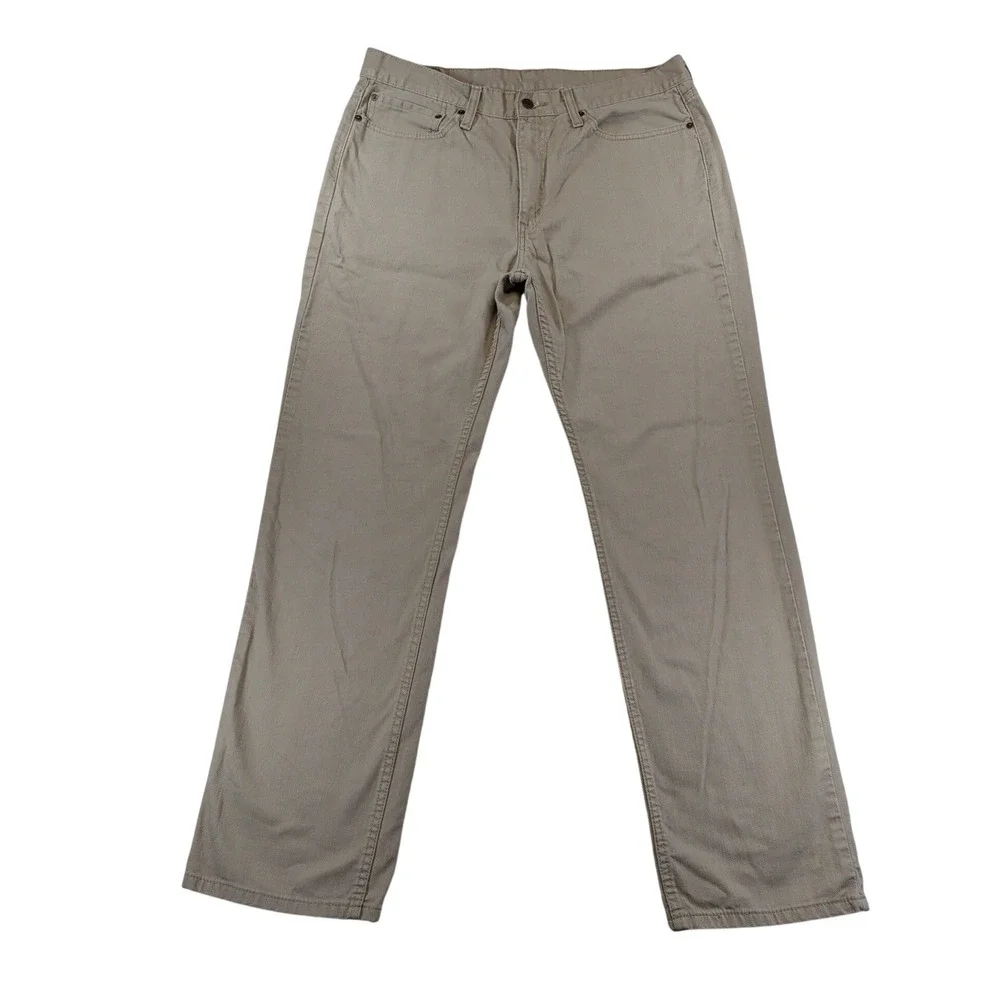 Levis‎ 514 Straight Fit Khaki Tan Twill Pants Mens 36x32 Casual Cotton